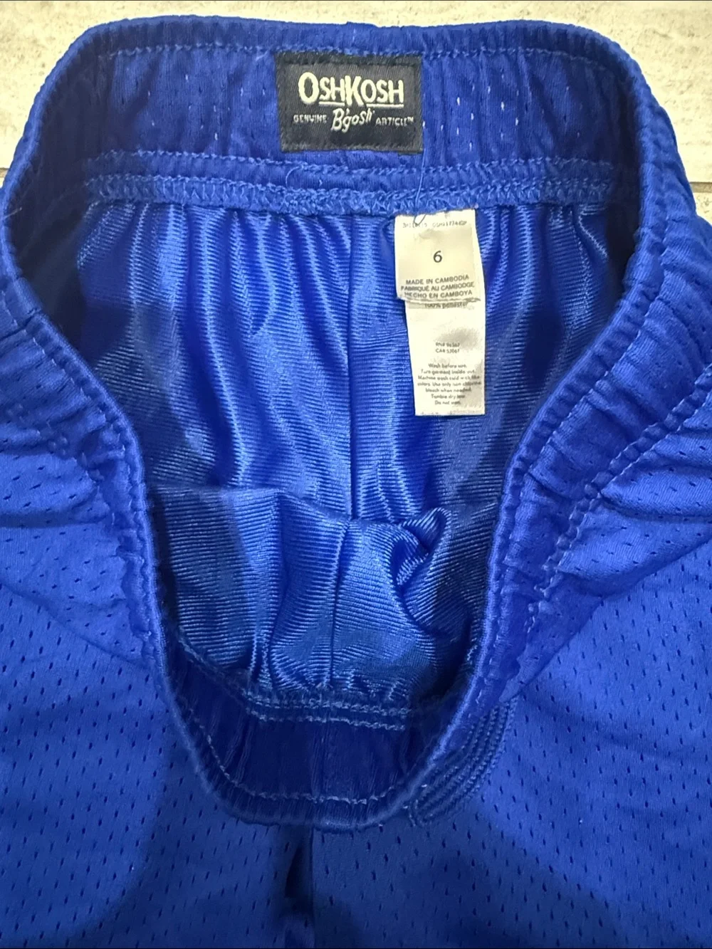 OshKosh B'gosh Royal Blue Athletic Mesh Shorts with White Trim